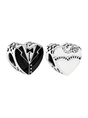 Pandora Our Special Day Wedding Heart Charm, His & Hers, 925